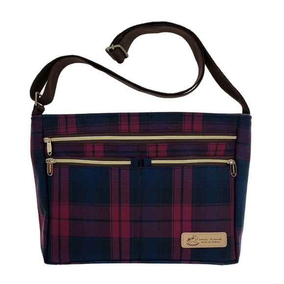 Uma Hana Handbags - Waterproof Plaid Five Zipper Crossbody Shoulder Purse
